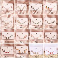 Enamel Zinc Alloy Stud Earring, Stud Earring, with enamel, plated, durable & three pieces & fashion jewelry & for woman 10mm 