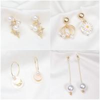 Plastic Pearl Zinc Alloy Earring, with Plastic Pearl, plated, durable & fashion jewelry & for woman 