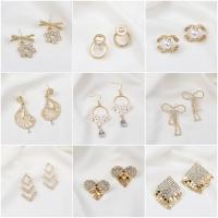 Zinc Alloy Rhinestone Drop Earring, plated, fashion jewelry & for woman & with rhinestone 