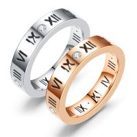 Нержавеющая сталь Rhinestone палец кольцо, нержавеющая сталь, Другое покрытие, ювелирные изделия моды & Мужская & разный размер для выбора & со стразами, Много цветов для выбора, 4mm, продается PC