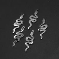 Stainless Steel Animal Pendants, Snake, silver color plated Approx 