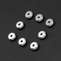 Stainless Steel Spacer Bead, Round, silver color plated 