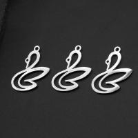 Stainless Steel Animal Pendants, Swan, silver color plated 