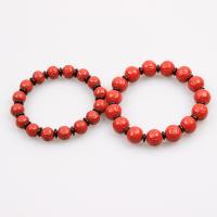 Fashion Cinnabar Bracelet, reddish-brown, 12mm 