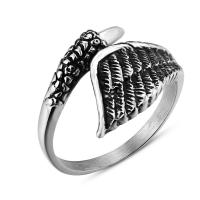 Titanium Steel Finger Ring, Feather & for man 