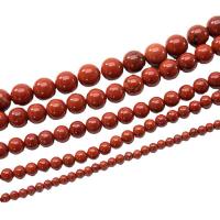 Rote Jaspis Perle, Roter Jaspis, rund, poliert, DIY & verschiedene Größen vorhanden, rot, verkauft von Strang