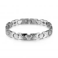 Titanium Steel Bracelet & Bangle, silver color plated, for woman & with rhinestone, silver color, 9.5mm .66 Inch 