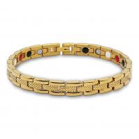 Titane bracelet en acier et bracelet, Acier titane, Placage de couleur d'or, pour femme, Or, 7mm .874 pouce, Vendu par brin