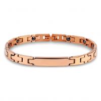Titanium Steel Bracelet & Bangle, with Germanium, rose gold color plated, for woman, rose gold color, 6mm .874 Inch 