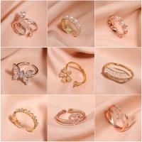 Zirkonia Messing Finger Ring, plattiert, Modeschmuck & verschiedene Stile für Wahl & für Frau, keine, 20mm, verkauft von PC