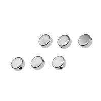 Stainless Steel Beads, Round, silver color plated 