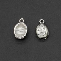 Perles de pendentif en cuivre, Alliage de cuivre, Rond, Placage de couleur argentée Environ Vendu par sac