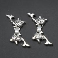 Copper Alloy Foldover Clasp, Fish, plated nickel, lead & cadmium free Approx 
