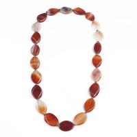 Red Agate Necklace, twist, mixed colors 20*30mm cm 