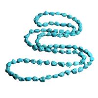 Collar de la joyería de la turquesa, Turquesa sintético, pulido, azul, 960mm, Vendido por Sarta