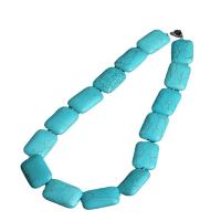 Collar de la joyería de la turquesa, Turquesa sintético, pulido, azul, 560mm, Vendido por Sarta
