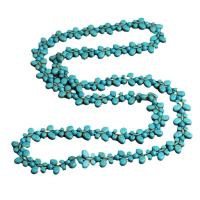 Collar de la joyería de la turquesa, Turquesa sintético, pulido, azul, 1180mm, Vendido por Sarta