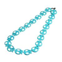 Collar de la joyería de la turquesa, Turquesa sintético, pulido, azul, 46cm, 60cm, 118cm, Vendido por Sarta
