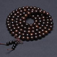108 Mala Beads, Black Sandalwood, Buddhist jewelry, black, 8mm 