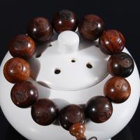 Santos Rose Wood Buddhist Beads Bracelet, Buddhist jewelry, brown, 20mm 