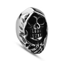 Titanium Steel Finger Ring, Skull, polished & for man 