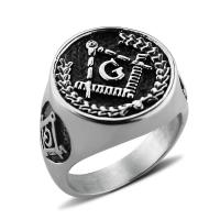 Titanium Steel Finger Ring, polished & for man & enamel 