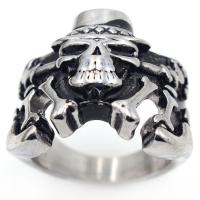Titanium Steel Finger Ring, Skull, polished & for man 