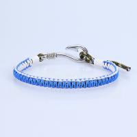 Fashion Zinc Alloy Bracelets, with Waxed Cotton Cord, fashion jewelry & for man 15-30cm 