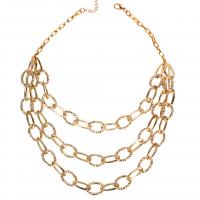 Fashion Multi Layer Necklace, Aluminum, with 7cm extender chain, plated cm 