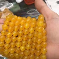 Einzelne Edelstein Perlen, Naturstein, rund, Weitere Größen für Wahl, gelb, 4mm,6mm,8mm,10mm,12mm, verkauft von Strang