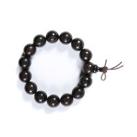 Black Sandalwood Buddhist Beads Bracelet, black, 15mm 