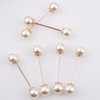 Zinc Alloy Jewelry Brooch, with pearl, plated 