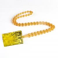 Lampwork Jewelry Necklace, yellow, 520mm 