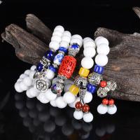 Natural White Shell Bracelet, mixed colors, 10mm 