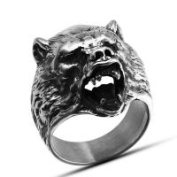 Titanium Steel Finger Ring, Bear, polished & for man 