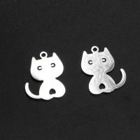 Stainless Steel Animal Pendants, Cat, plated 