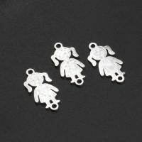 Stainless Steel Charm Connector, Girl, plated 