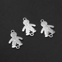 Stainless Steel Charm Connector, Boy, plated 