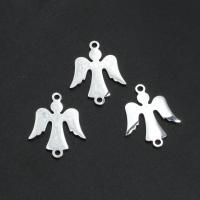 Stainless Steel Charm Connector, Angel, plated 