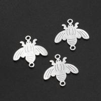 Stainless Steel Charm Connector, Bee, plated 