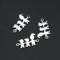 Stainless Steel Charm Connector, plated 