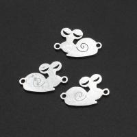 Stainless Steel Charm Connector, Snail, plated 