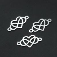 Stainless Steel Charm Connector, Heart and Cross, plated 