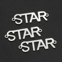 Stainless Steel Charm Connector, Alphabet Letter, plated 