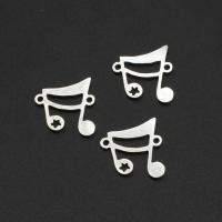 Stainless Steel Charm Connector, Music Note, plated 