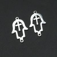 Stainless Steel Charm Connector, plated 