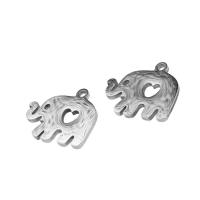 Нержавеющая сталь животных подвески, нержавеющая сталь, Слон, плакирован серебром продается PC