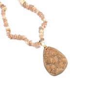 Ожерелье из агата, Природный камень, с Ледниковый кварц-агат, натуральный, красно-оранжевый, 800mm, продается PC