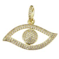 Cubic Zirconia Micro Pave Brass Pendant, fashion jewelry & micro pave cubic zirconia & for woman, gold Approx 4.5mm 