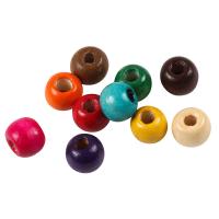 Dyed Wood Beads, durable & DIY, multi-colored, 6mm 